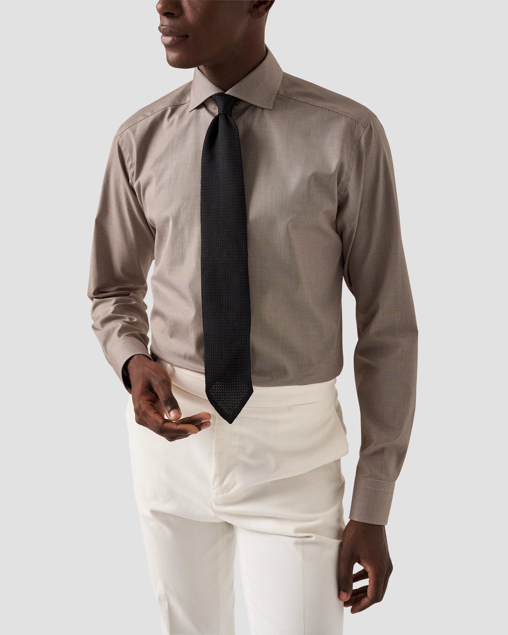 Eton - houndstooth fine twill shirt