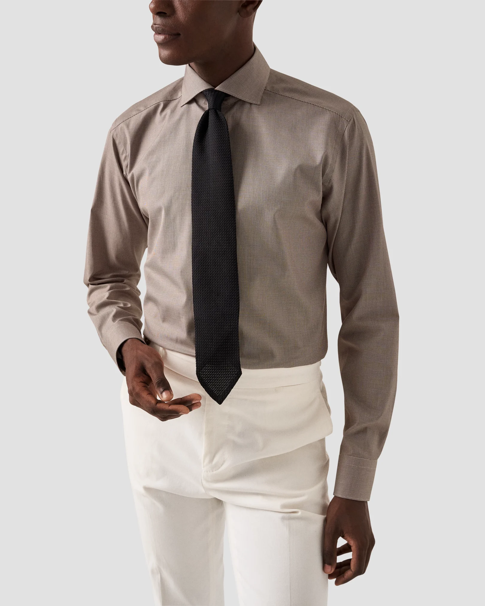 Eton - houndstooth fine twill shirt