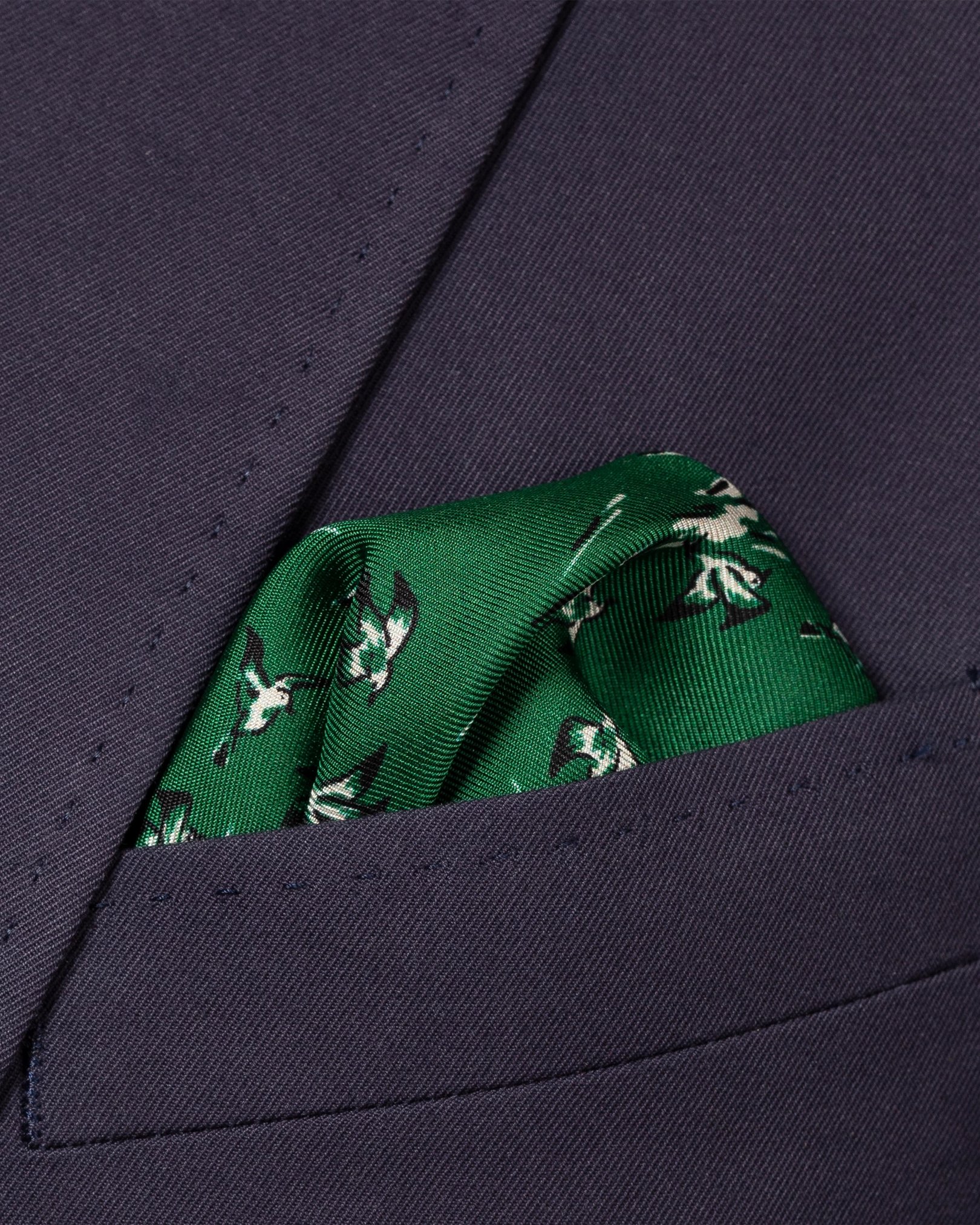 Eton - dark green playful pocket square