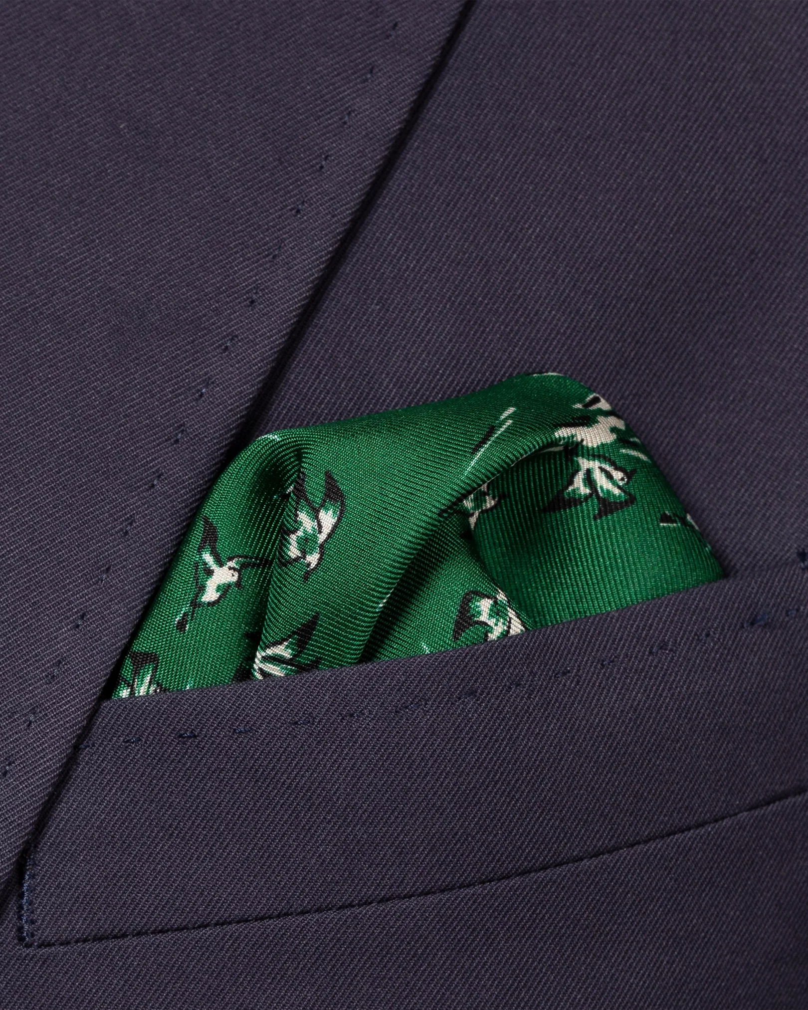 Eton - dark green playful pocket square