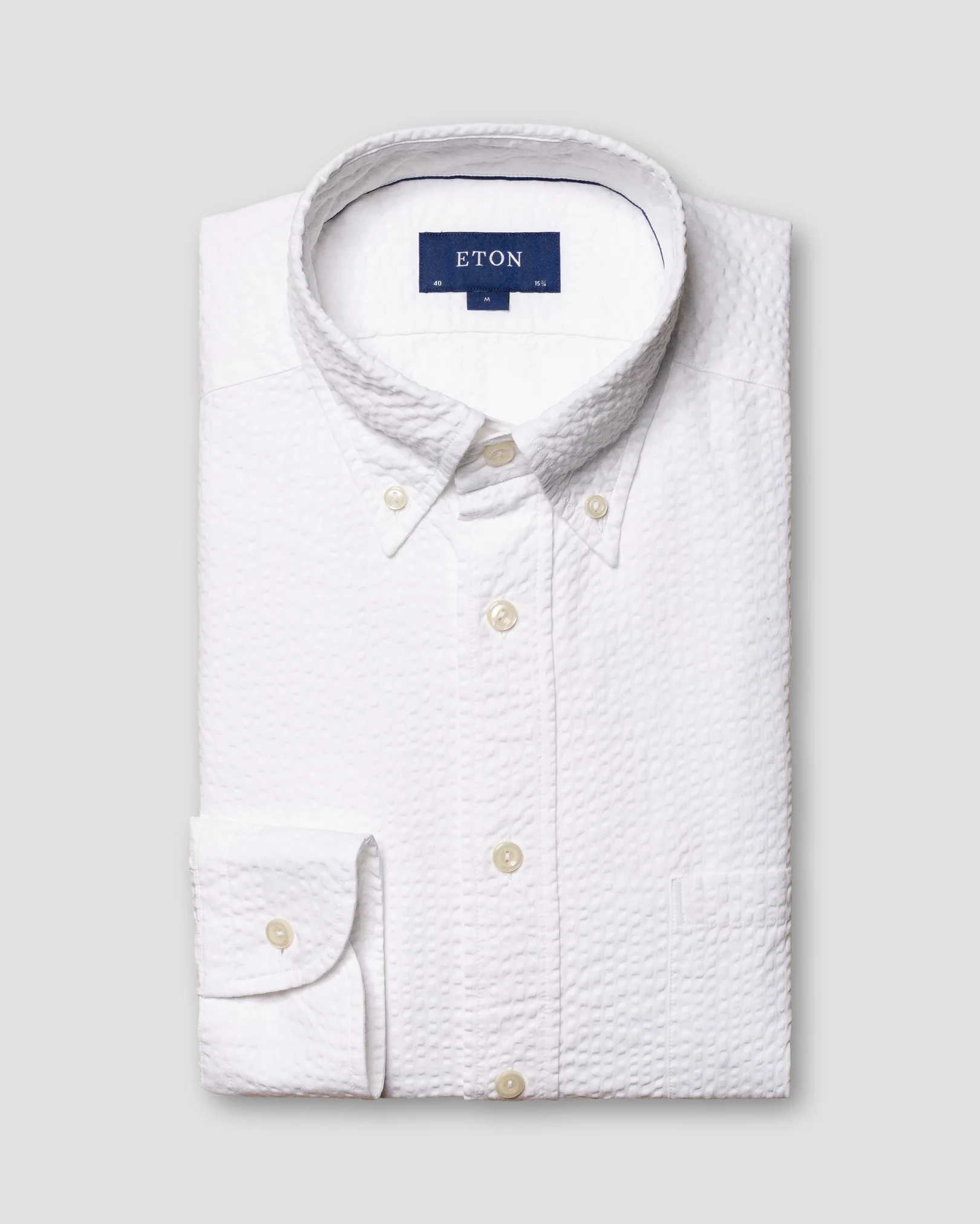 Eton - white seersucker shirt
