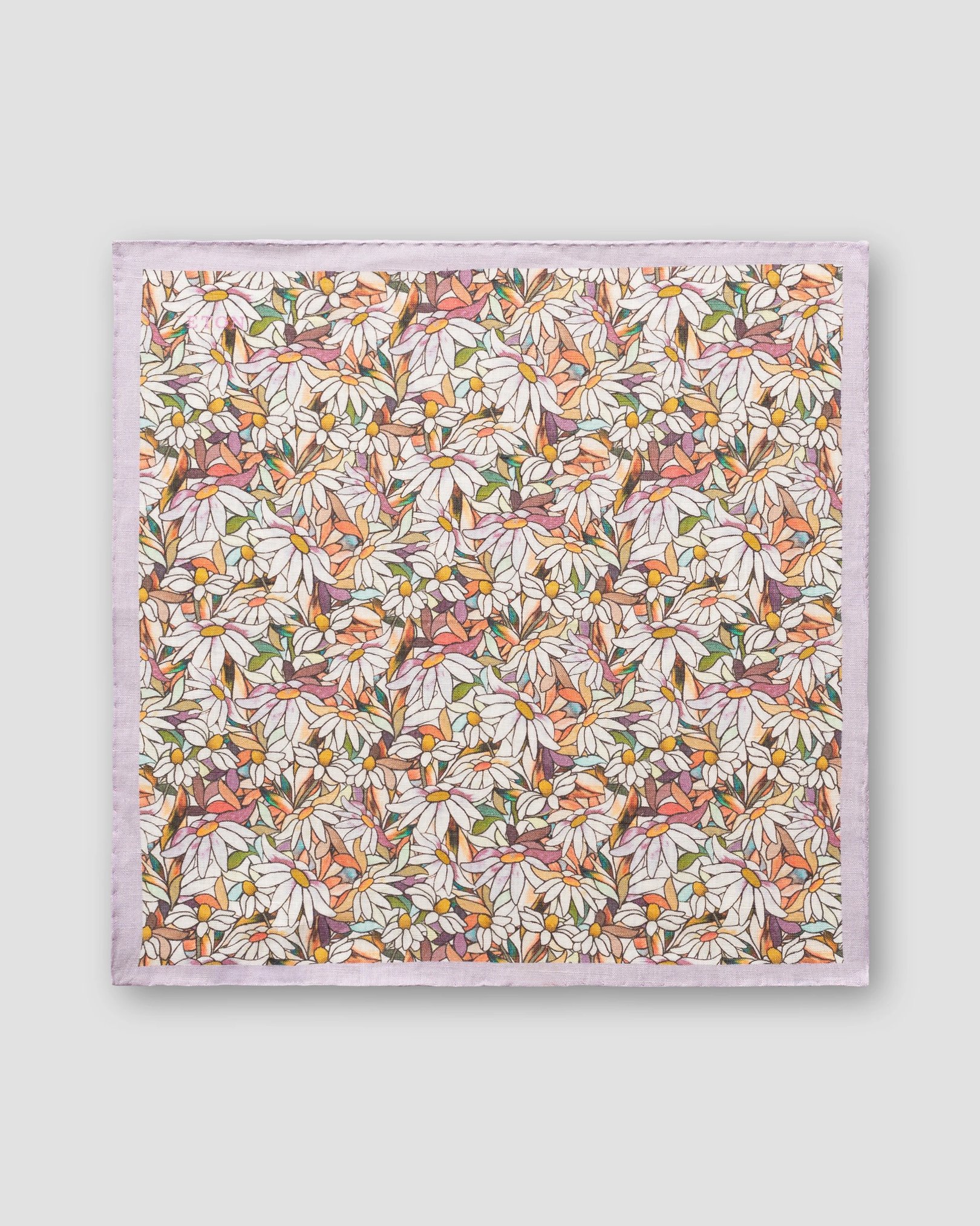 Eton - purple stained glass print linen pocket square