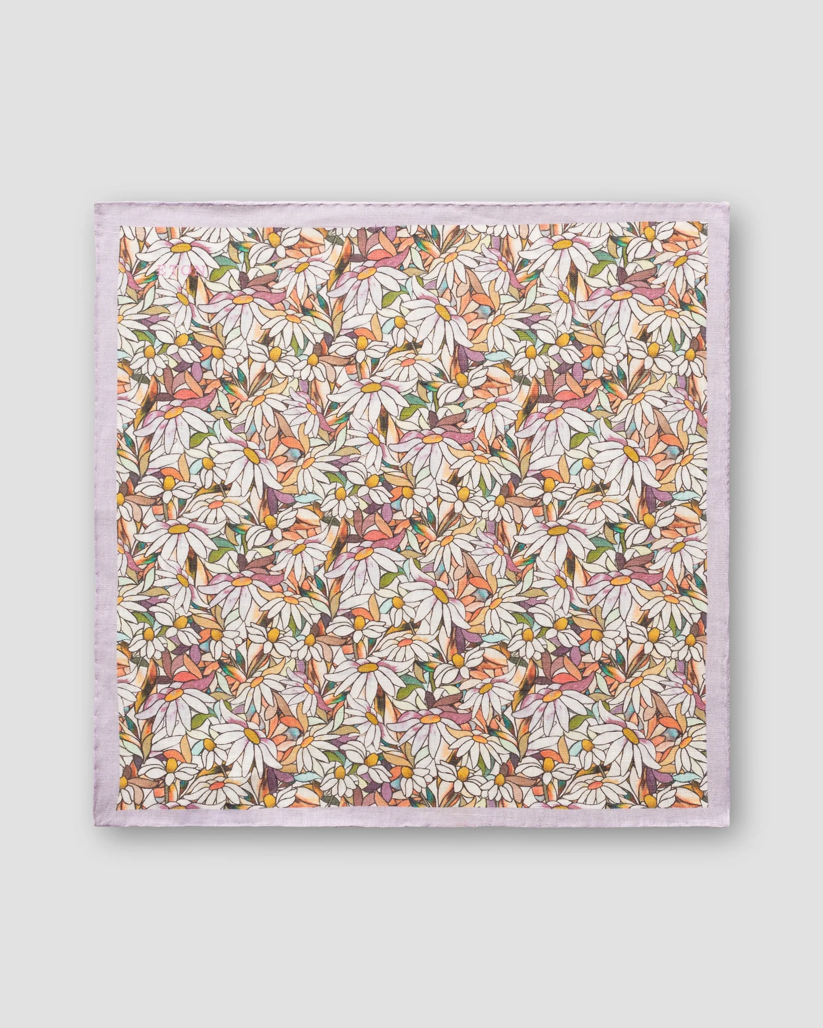 Eton - purple stained glass print linen pocket square