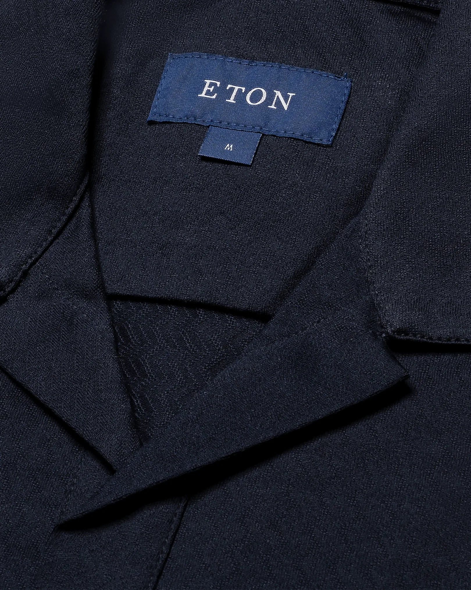 Eton - navy blue open collar long sleeve regular fit