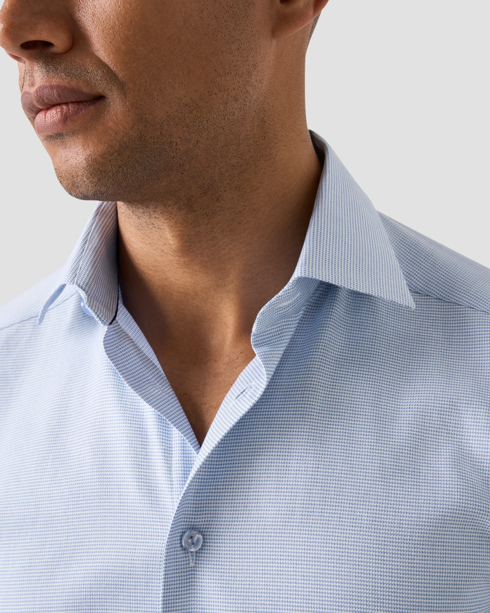 Eton - light blue semi solid dobbyshirt