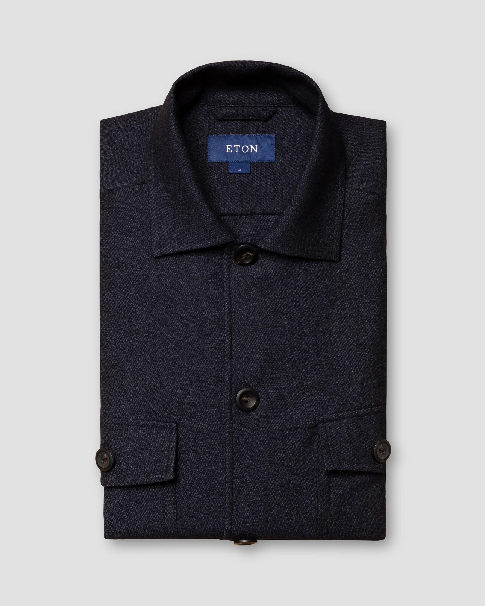 Eton - black flannel overshirt