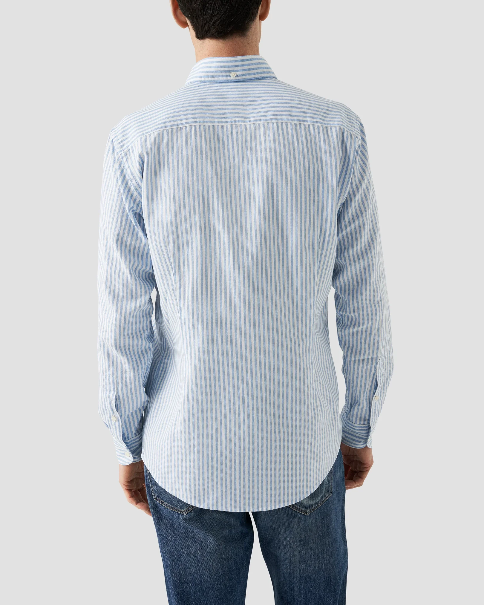 Eton - Light Blue Striped Royal Oxford Shirt