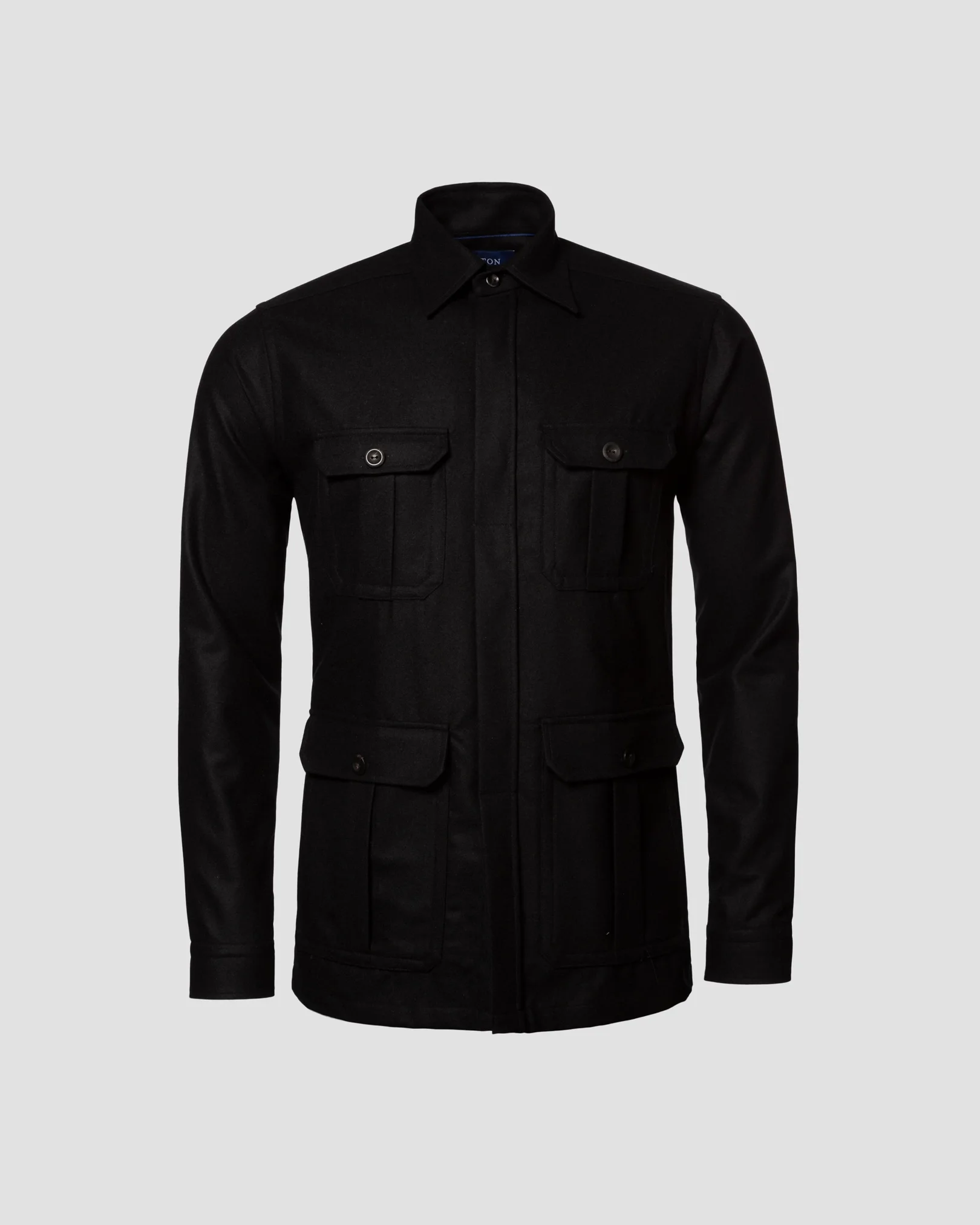 Eton - black twill wool cashmere