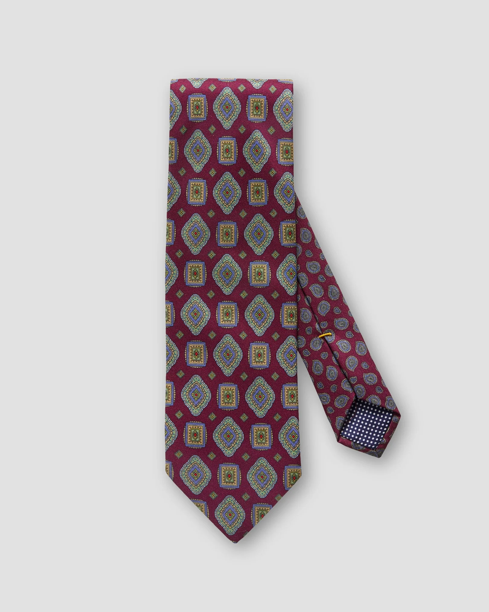 Eton - burgundy front tail printed tie