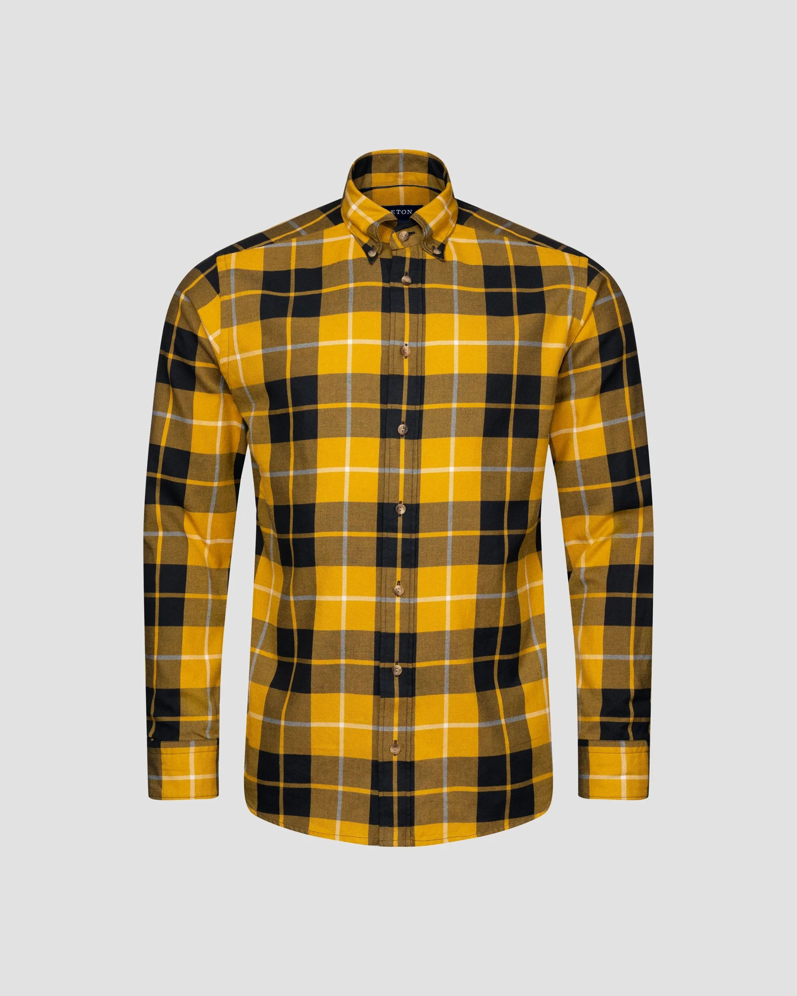Eton - Yellow Checked Flannel Shirt