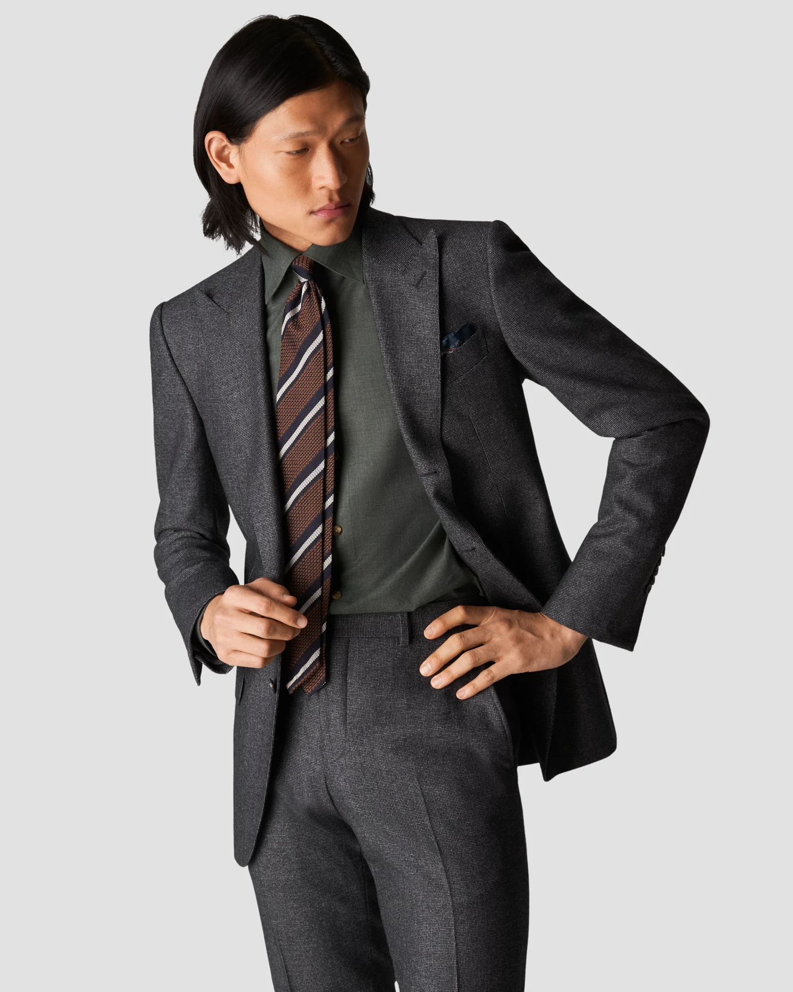 Eton - dark green flnnel shirt