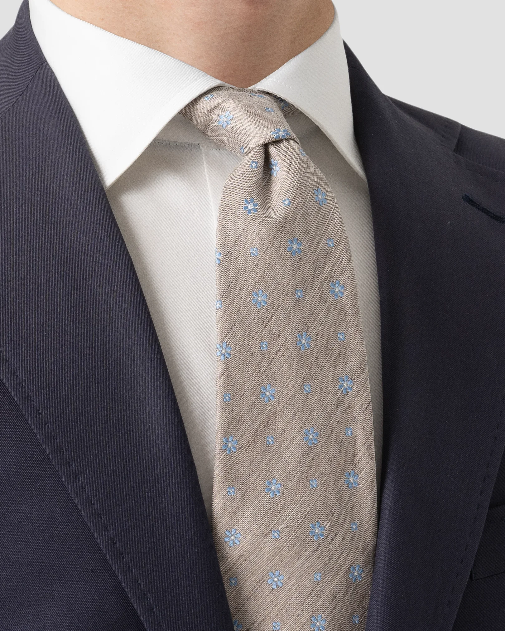 Eton - beige silk linen tie