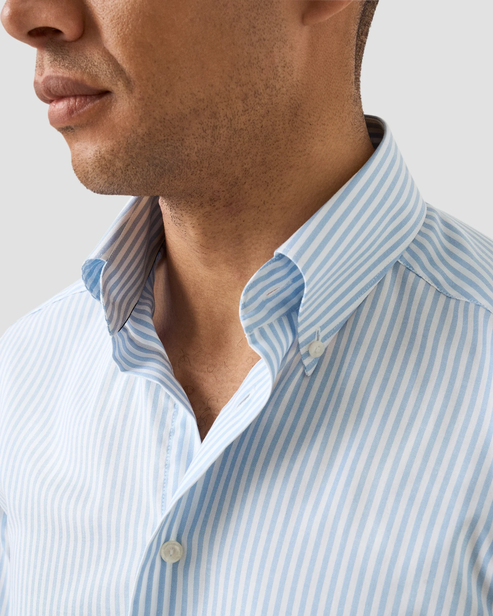 Eton - light blue stripe signature oxford shirt