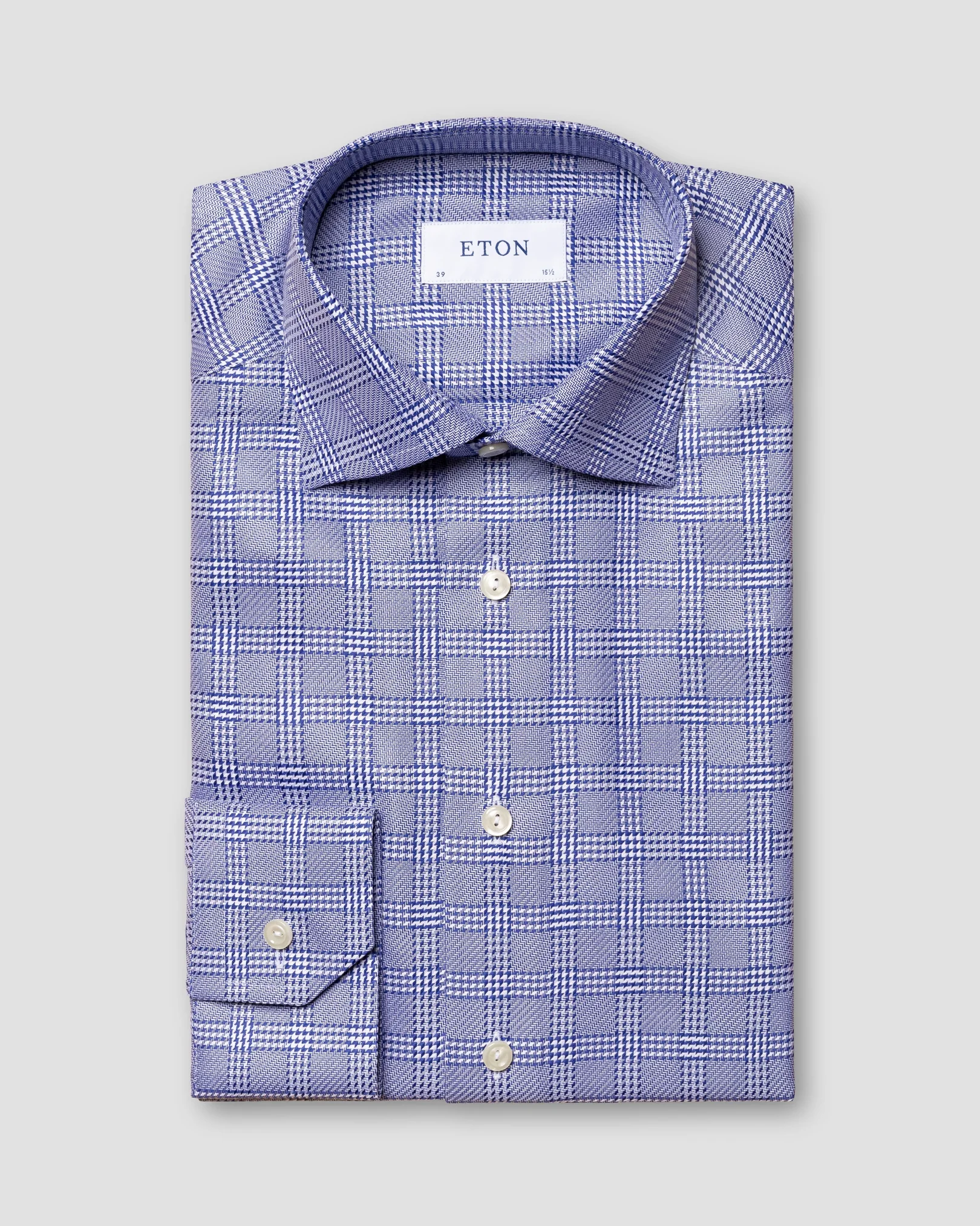 Eton - navy blue textured twill cut away single contemporary