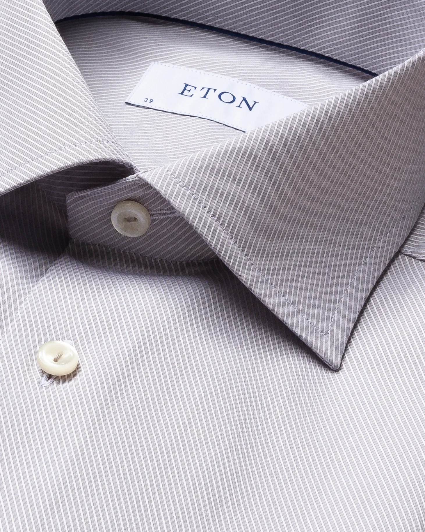 Eton - grey diagonal twill shirt
