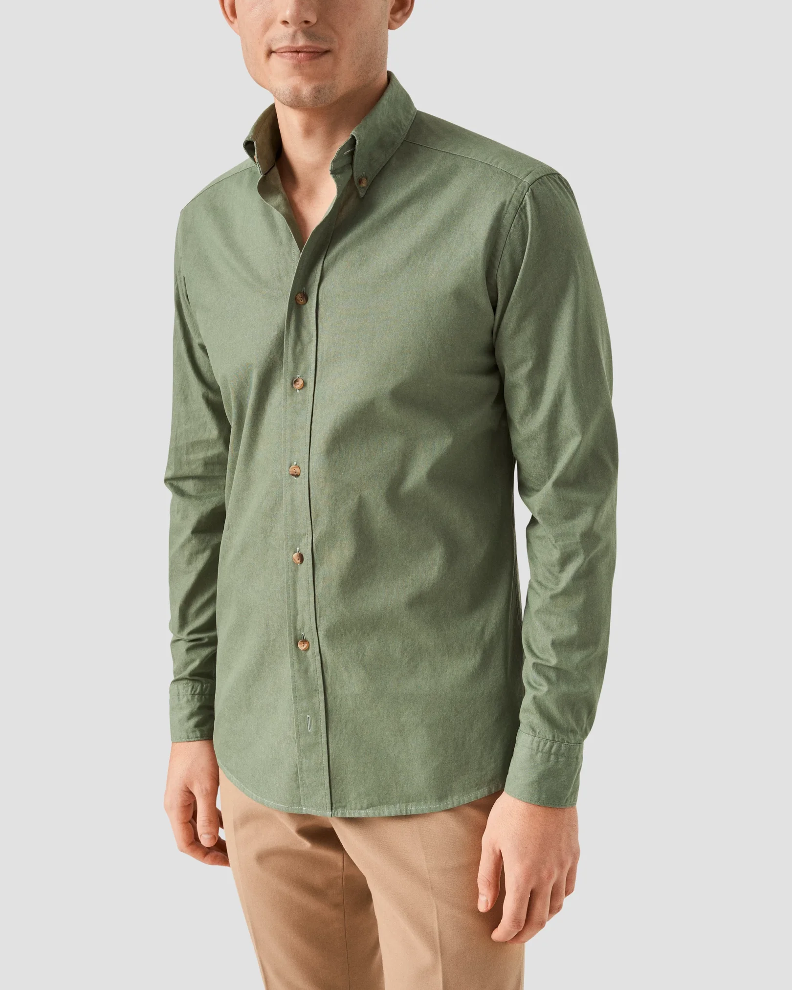 Eton - mid green heavy twill denim