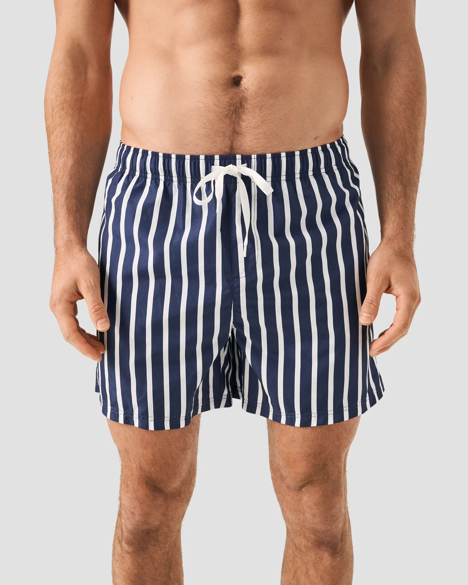 Eton - dark blue striped swim shorts