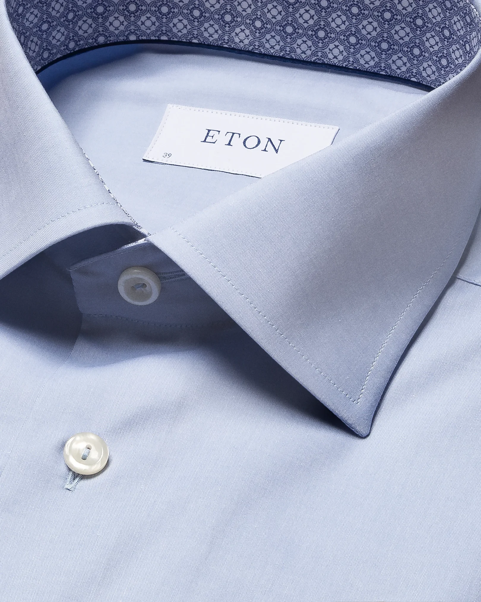 Eton - light blue fine twill stretch