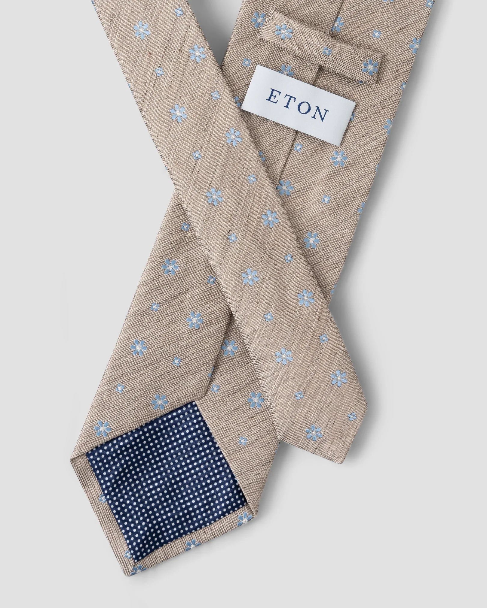Eton - beige silk linen tie