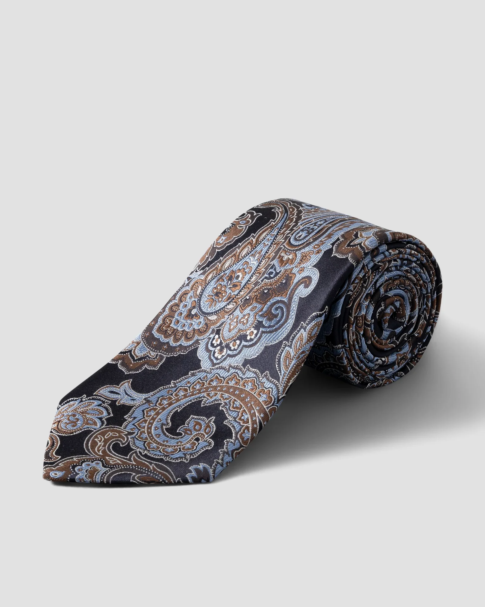 Eton - navy jacquard paisley tie