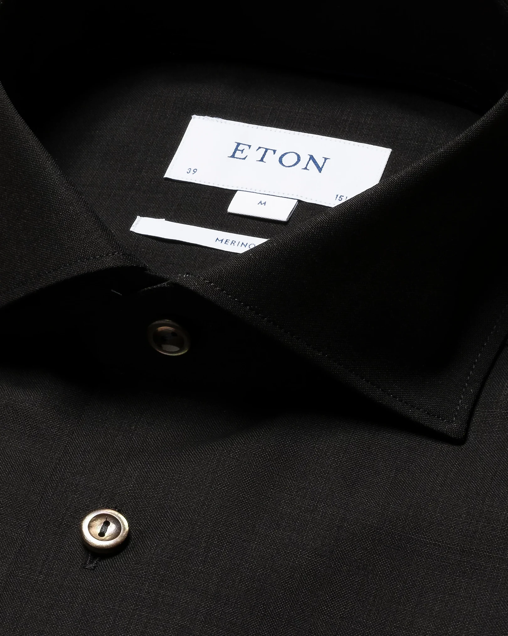 Eton - black super merino shirt