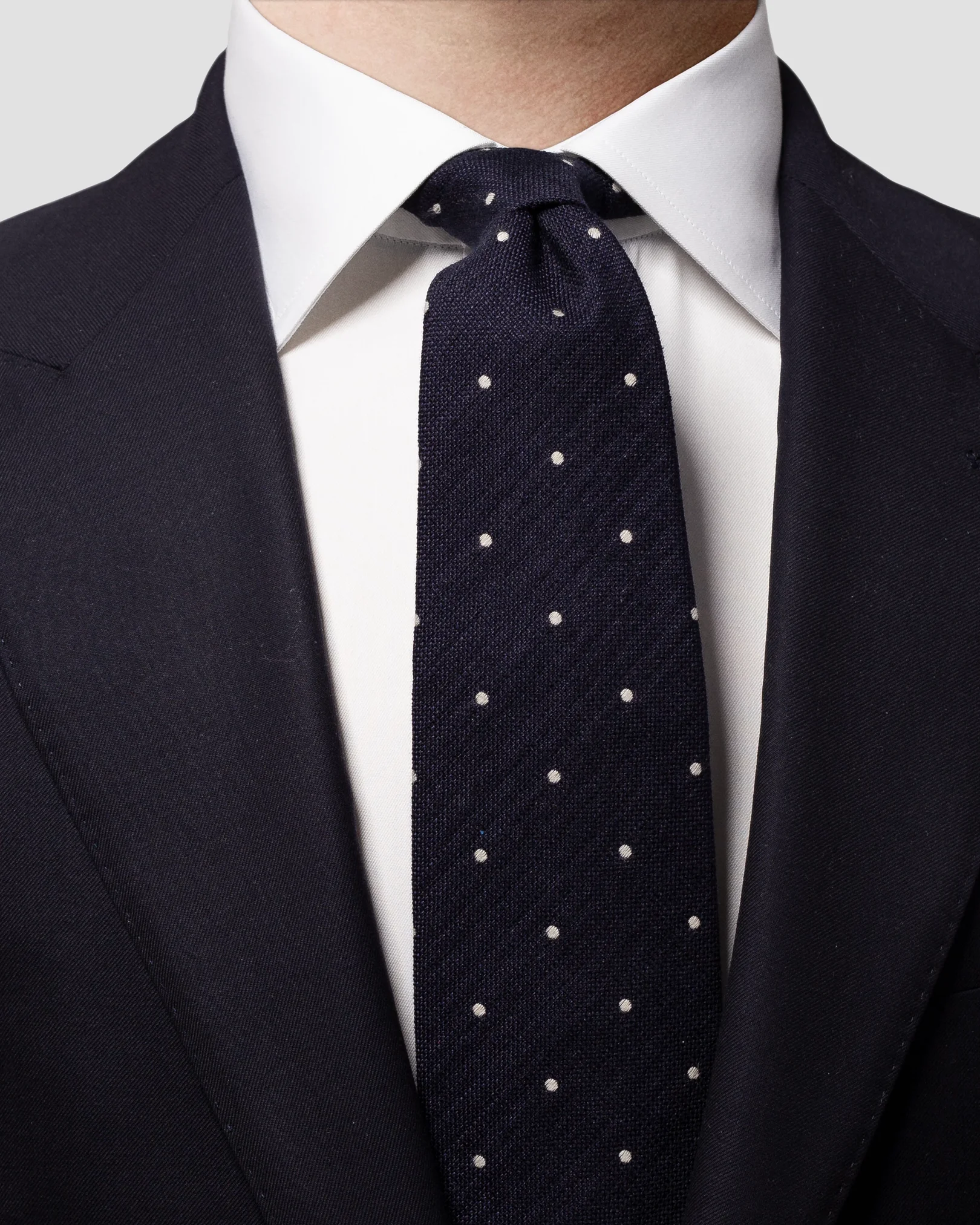 Eton - blue polka dot silk cotton tie