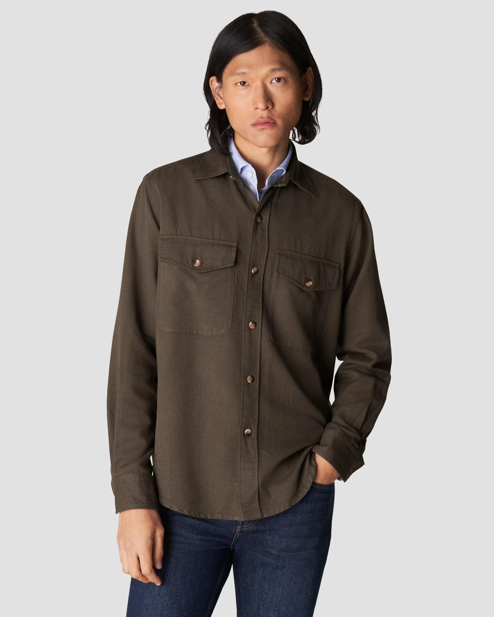 Eton - dark green heavy dobby