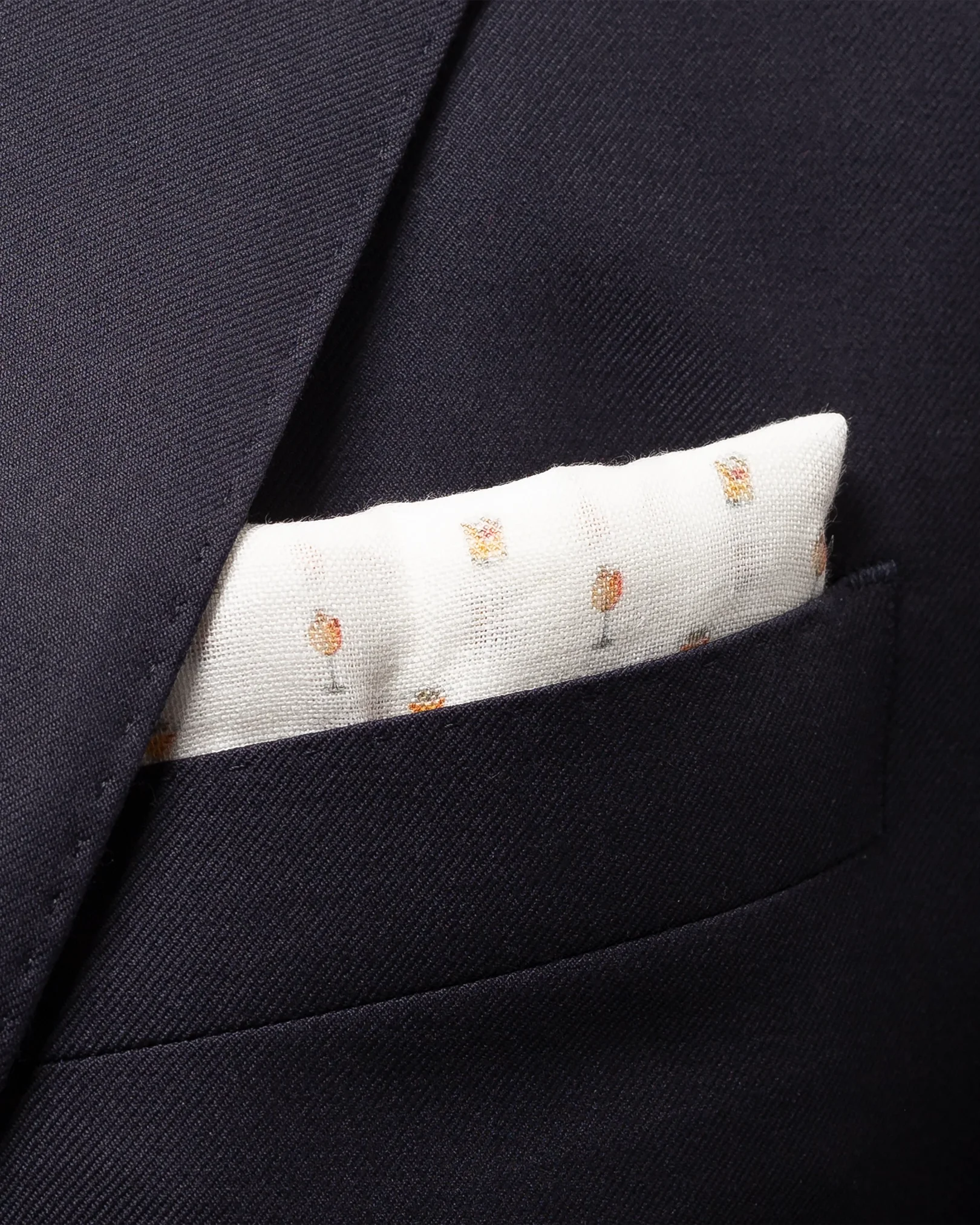 Eton - red cocktails print linen pocket square