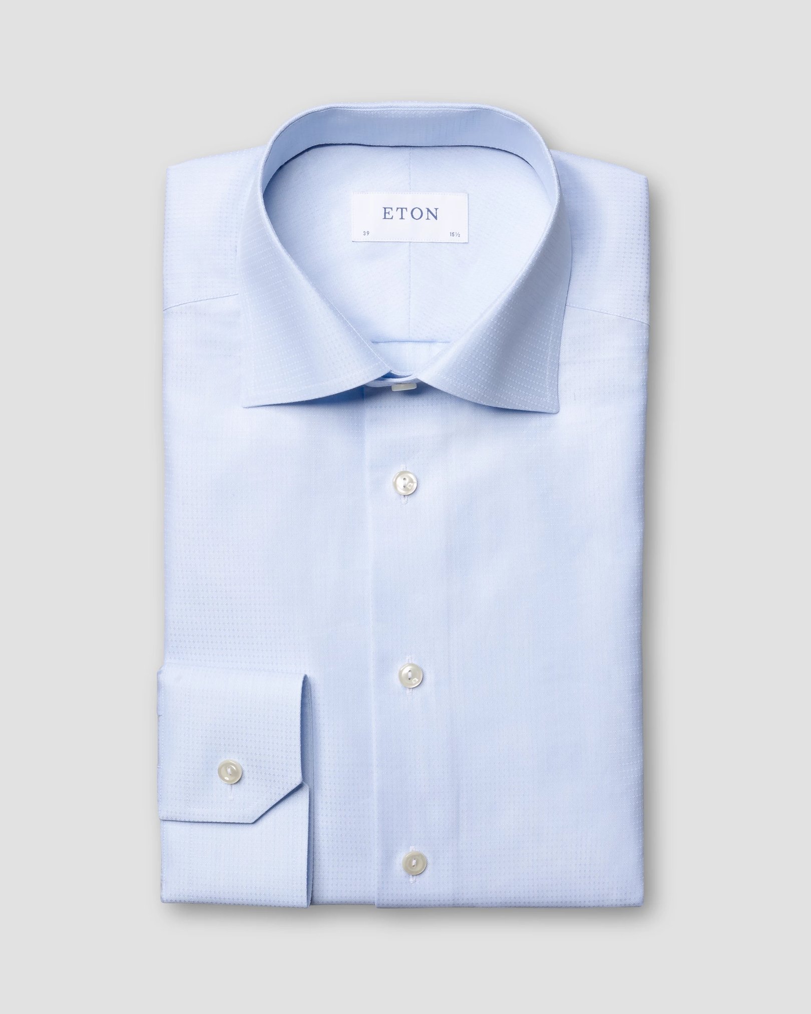 Eton - blue micro weave twill shirt