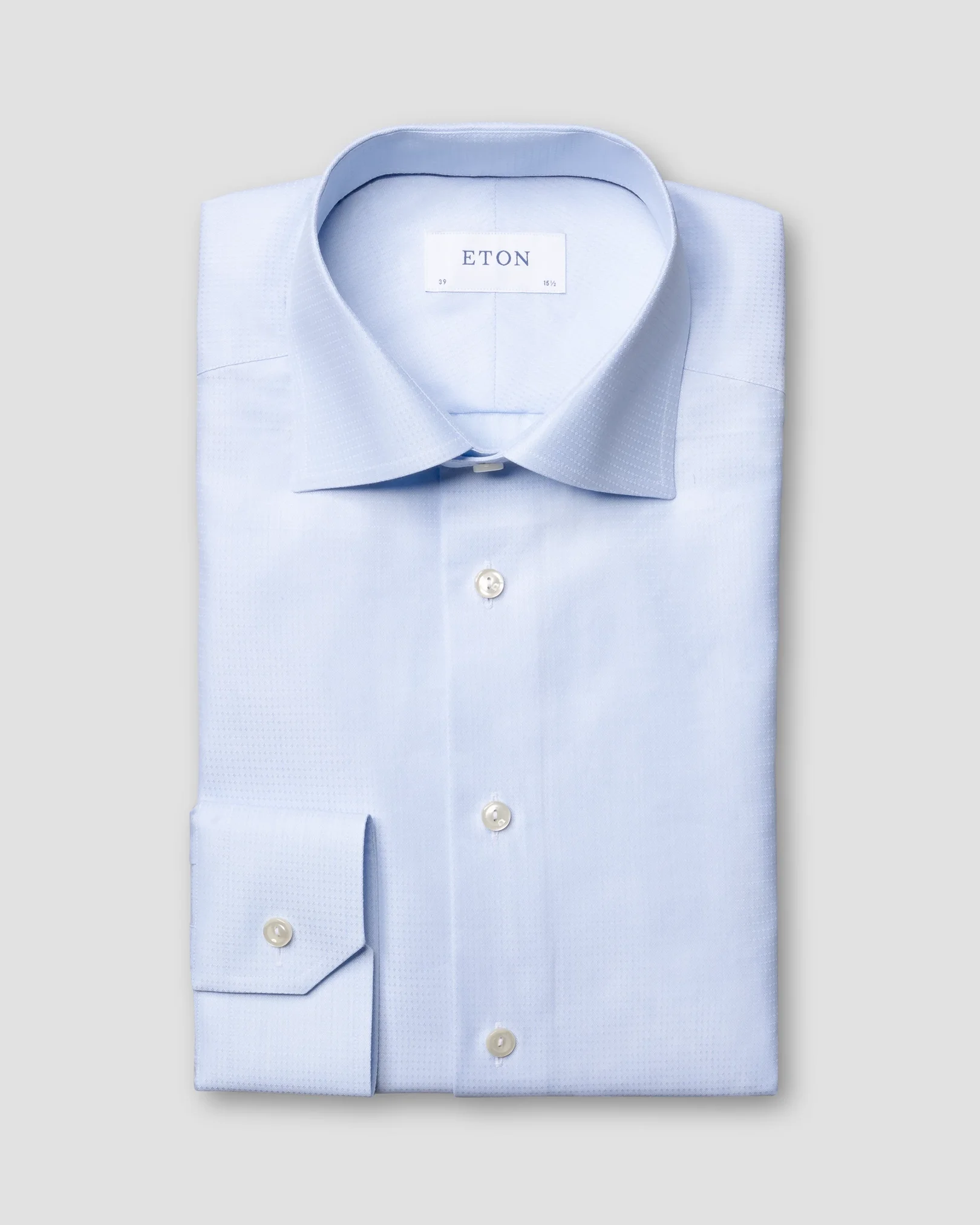 Eton - blue micro weave twill shirt