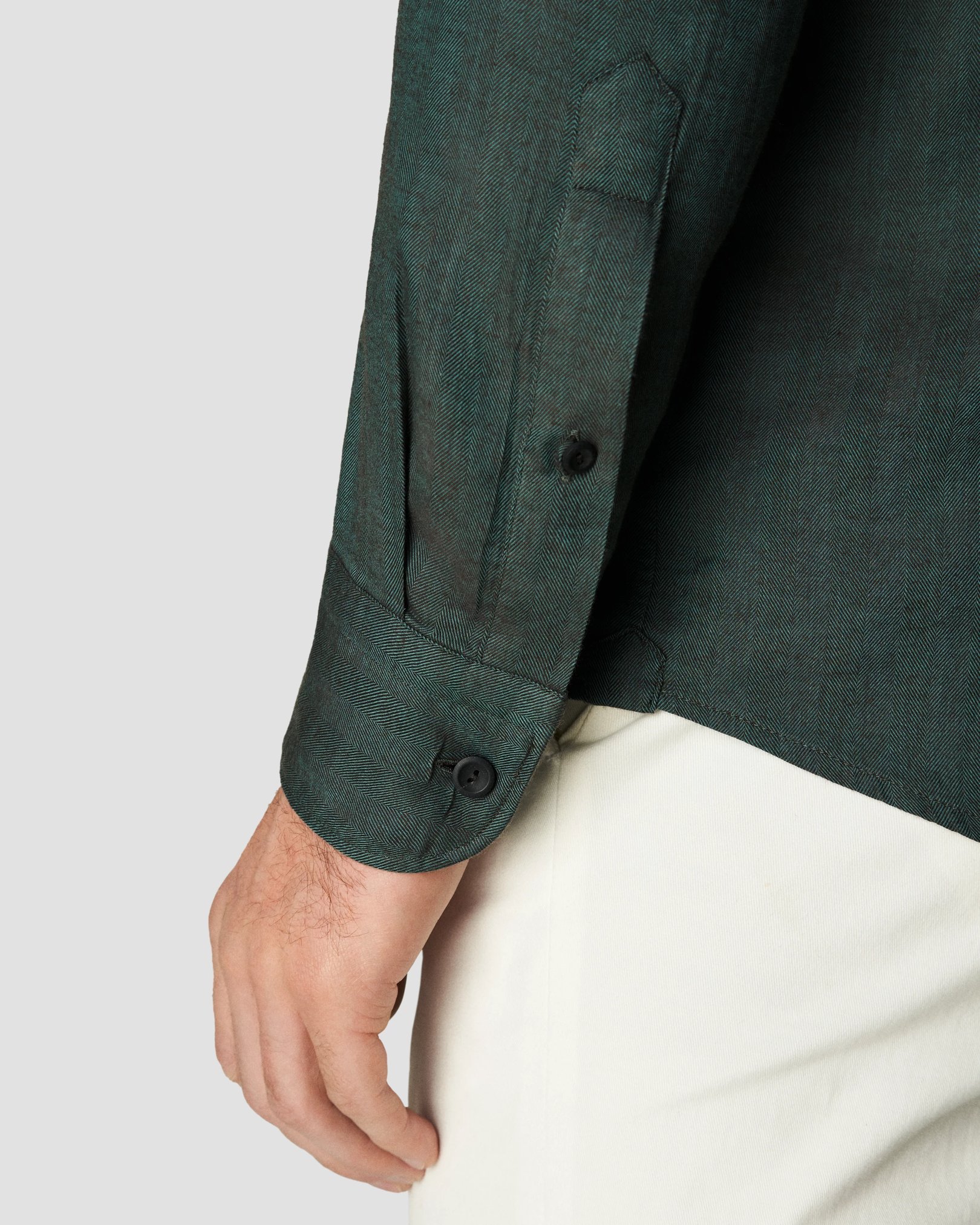 Eton - dark green lightweight flannel
