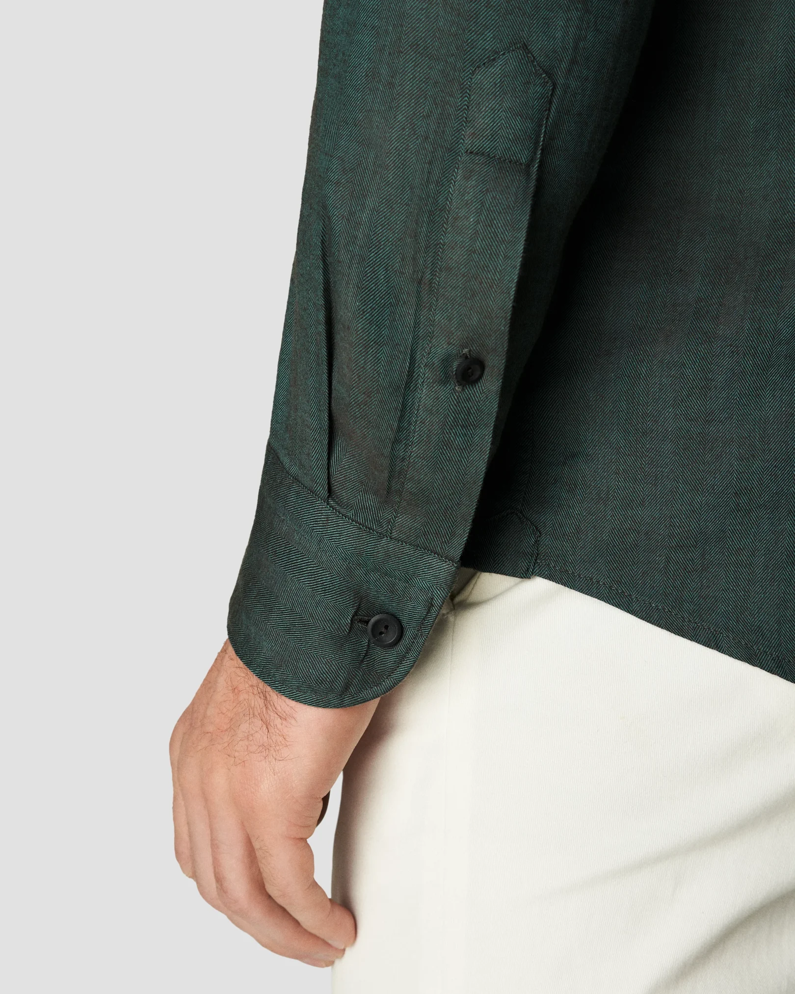 Eton - dark green lightweight flannel