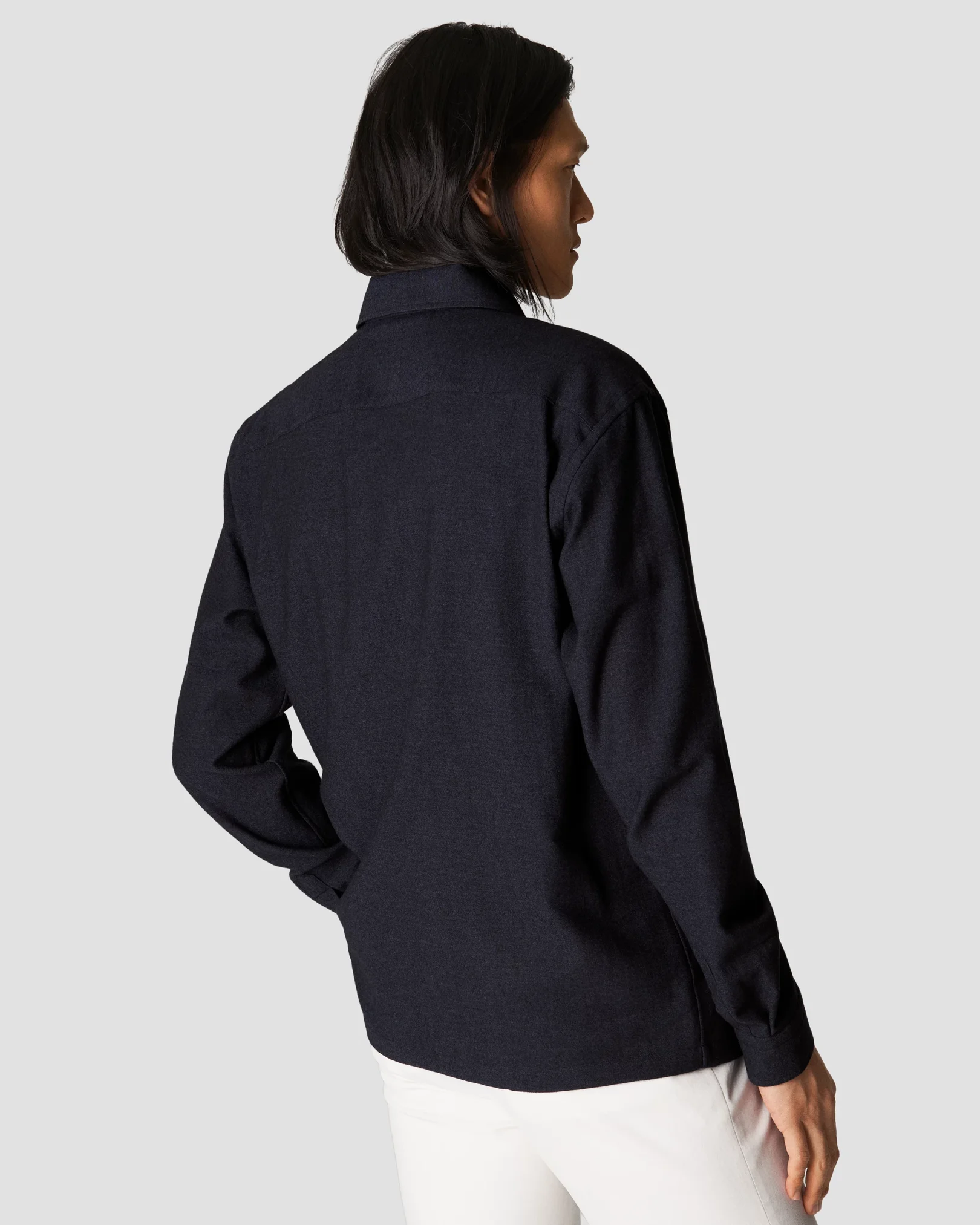 Eton - black flannel overshirt