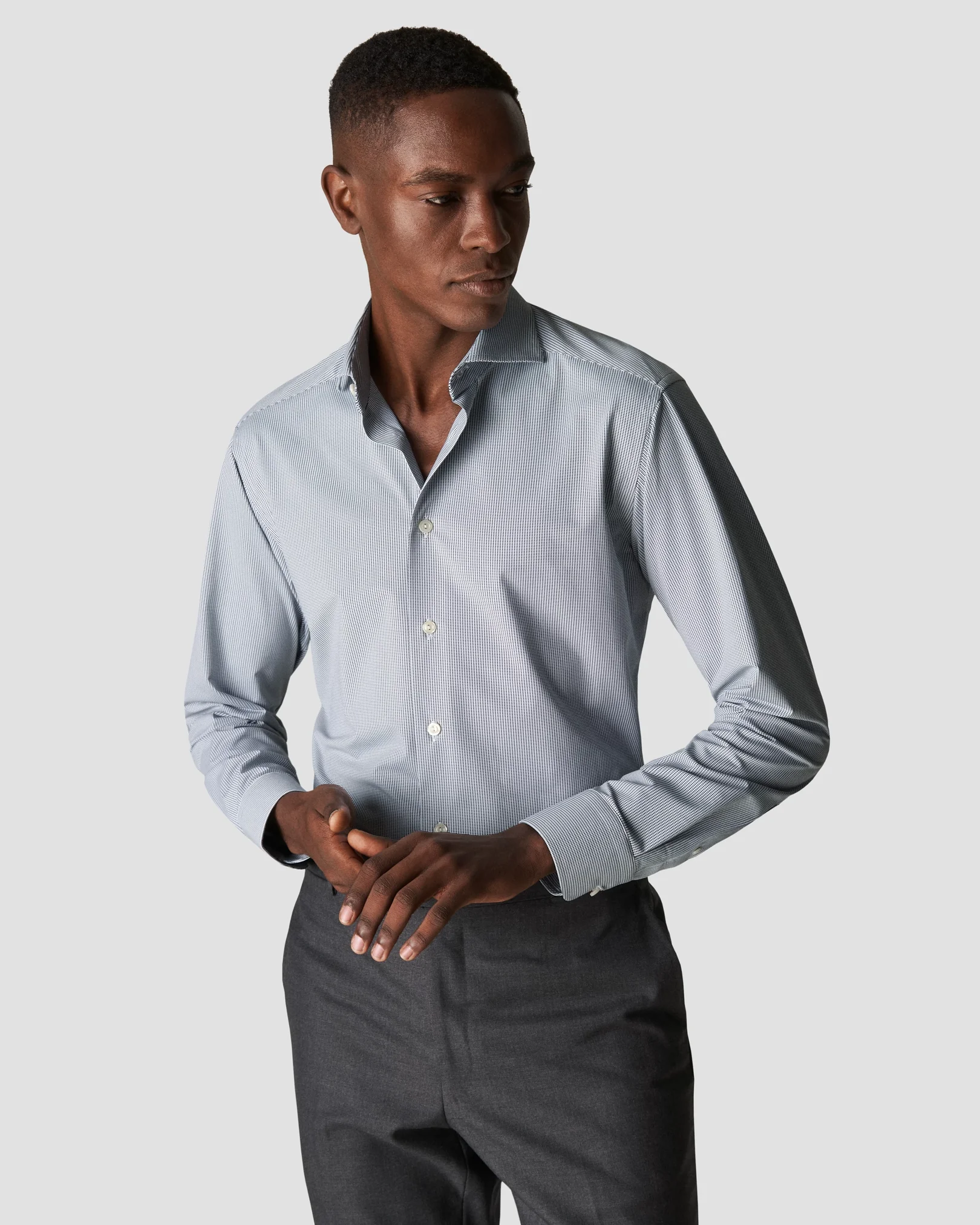 Eton - navy blue performance shirt