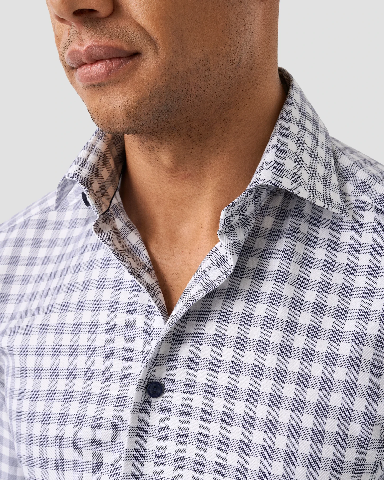 Eton - dark blue check signature twill shirt