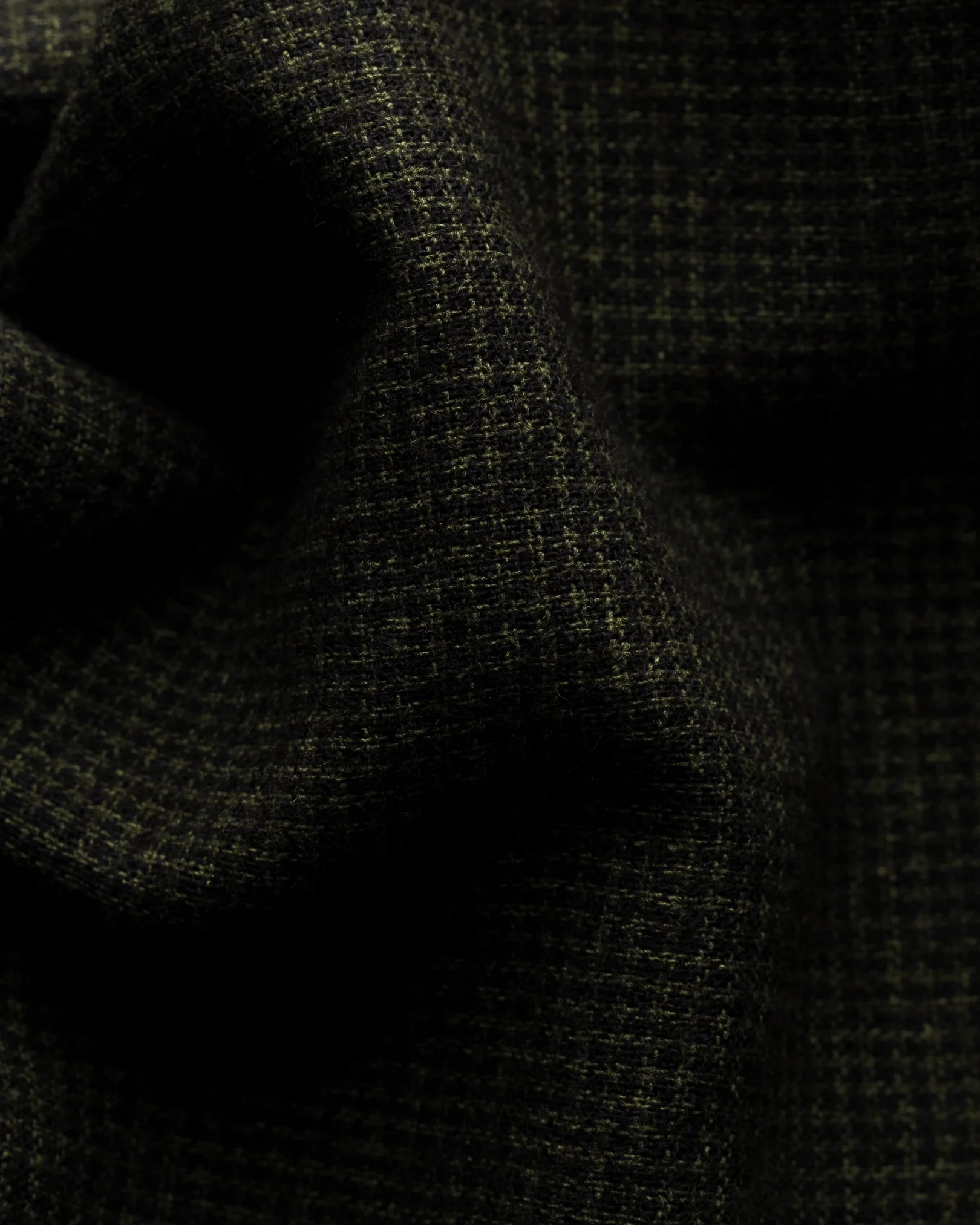 Eton - dark green cotton wool cashmere collar with no collarstand single cuff pointed strap regular