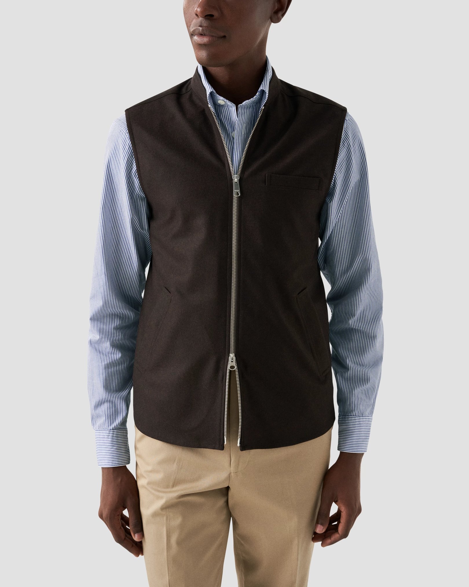 Eton - dark blue twill button down