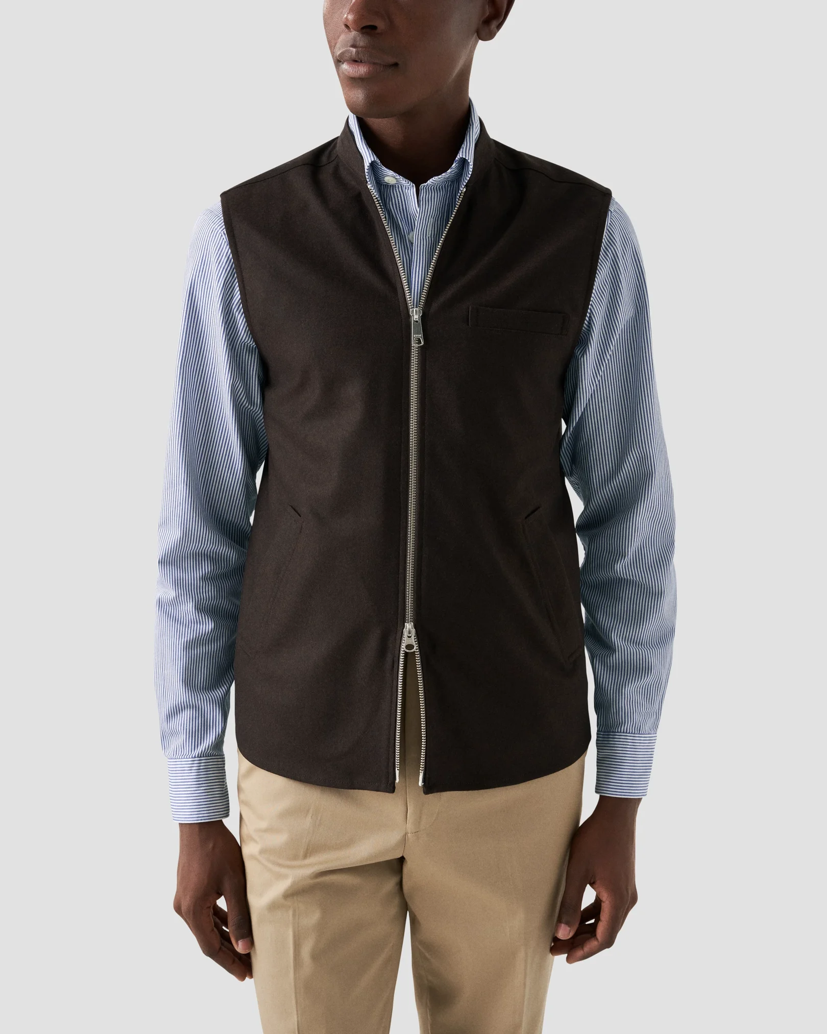 Eton - dark blue twill button down