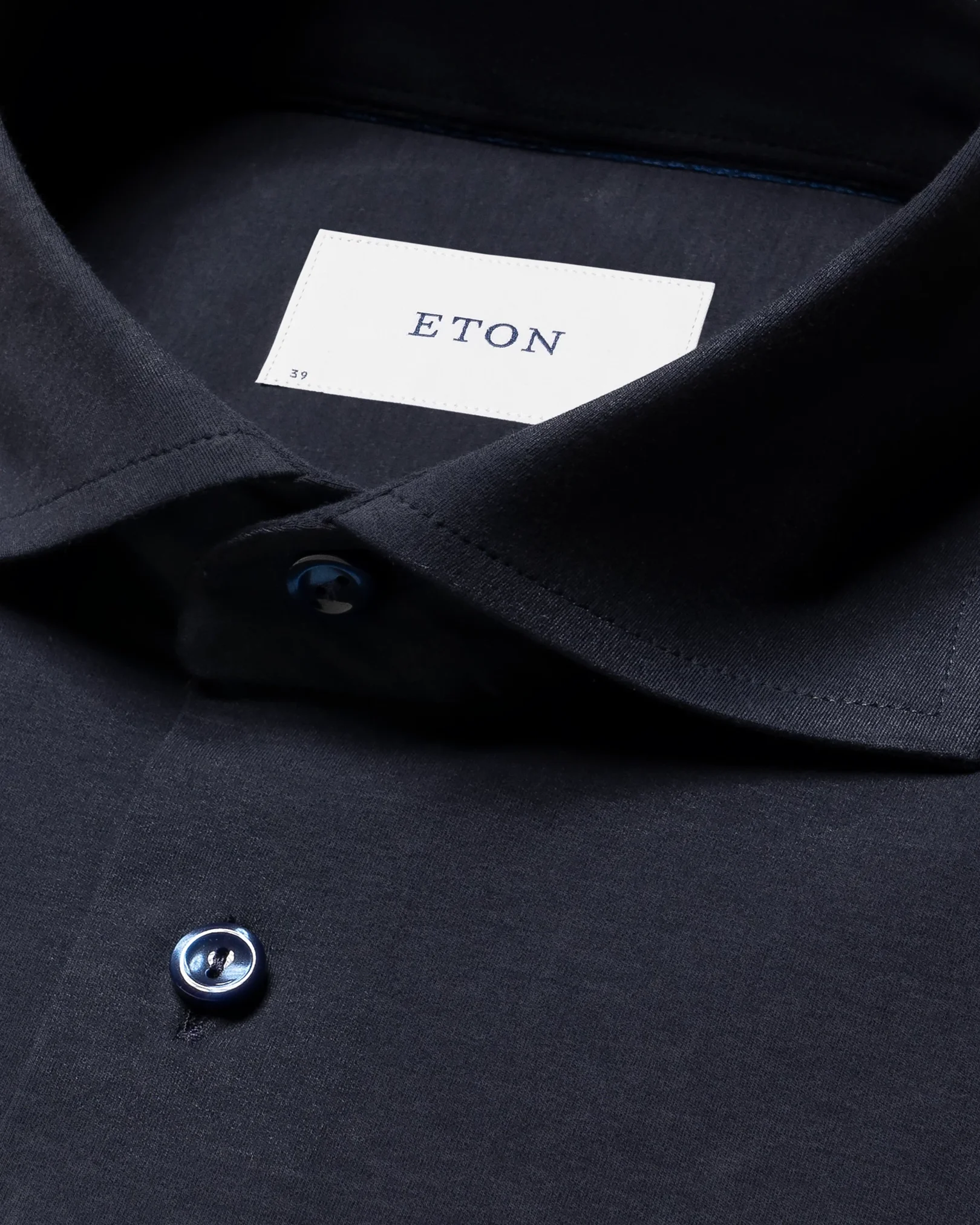 Eton - navy supima cotton strech shirt