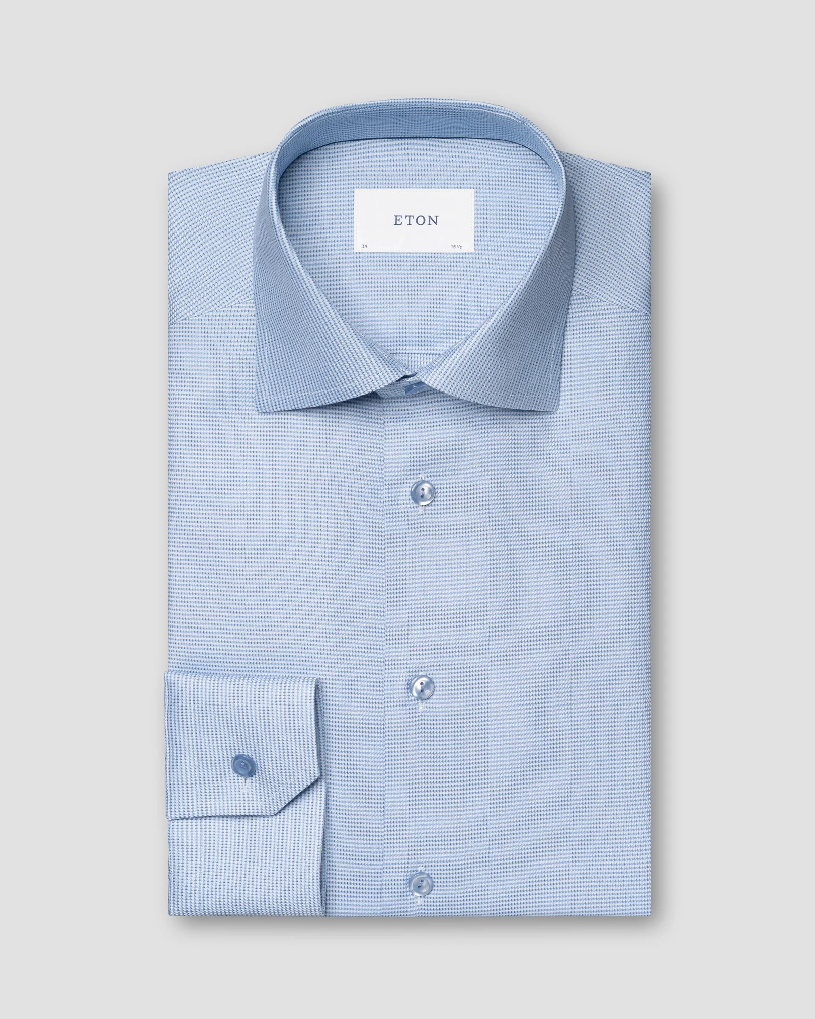 Eton - light blue semi solid dobbyshirt