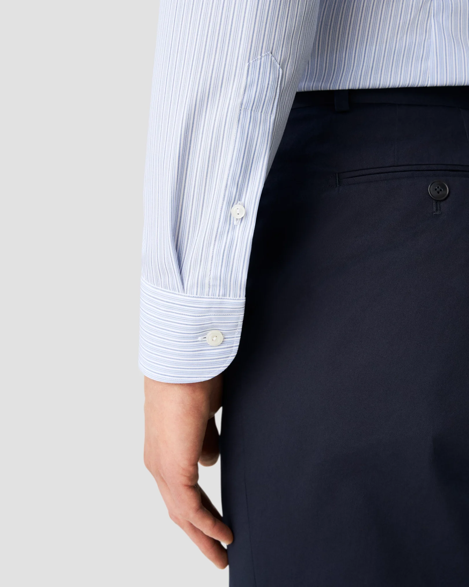 Eton - dark blue poplin archive sripe