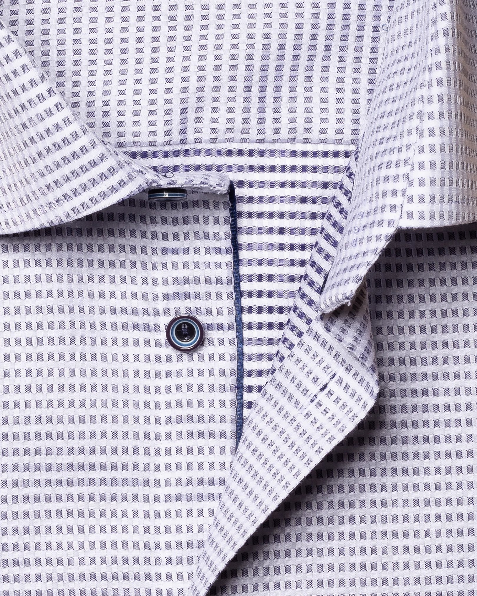 Eton - navy and white dobby shirt