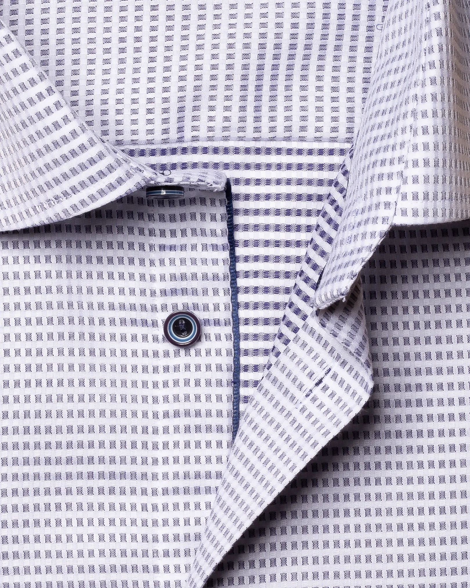 Eton - navy and white dobby shirt