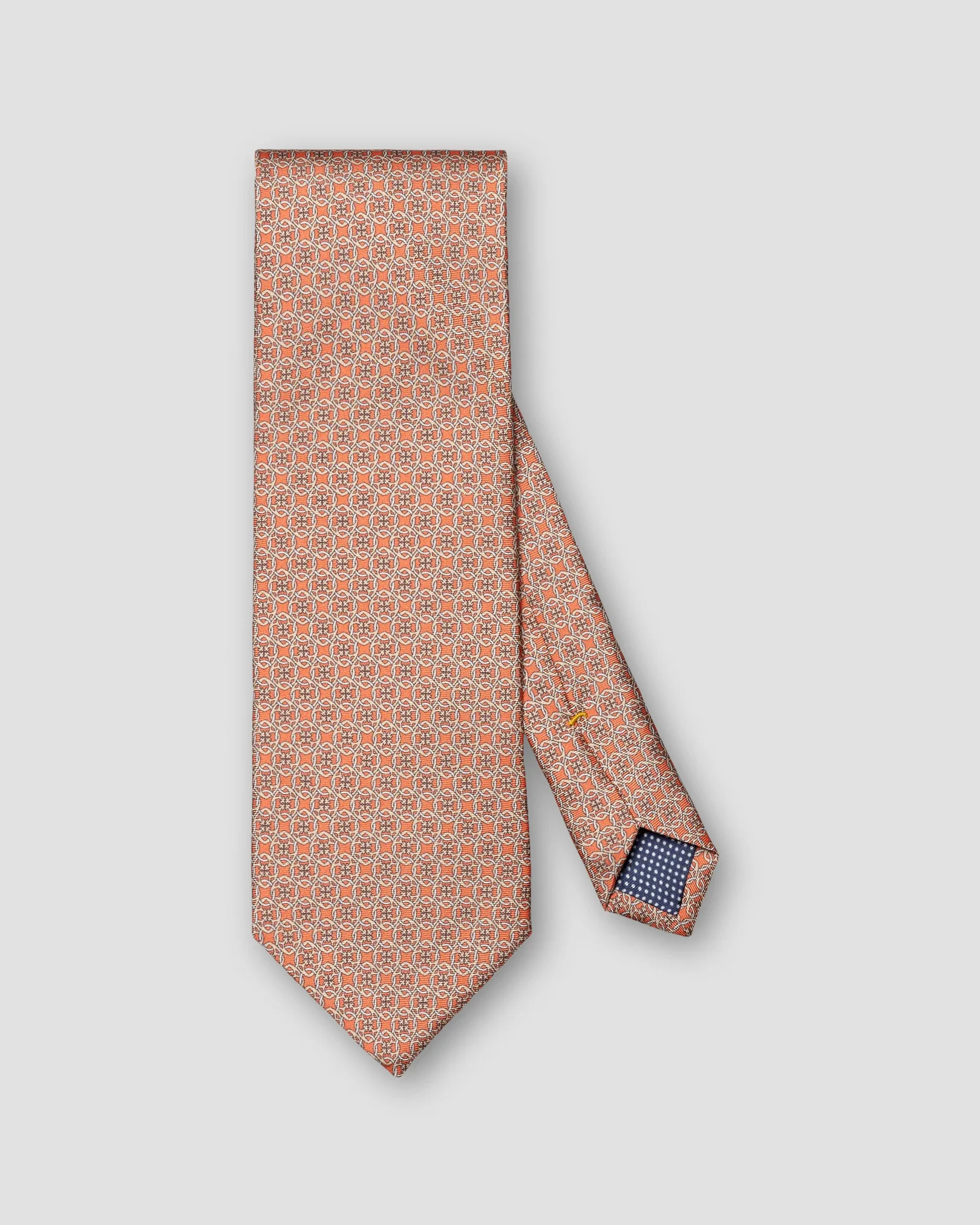 Eton - geometric print silk tie orange