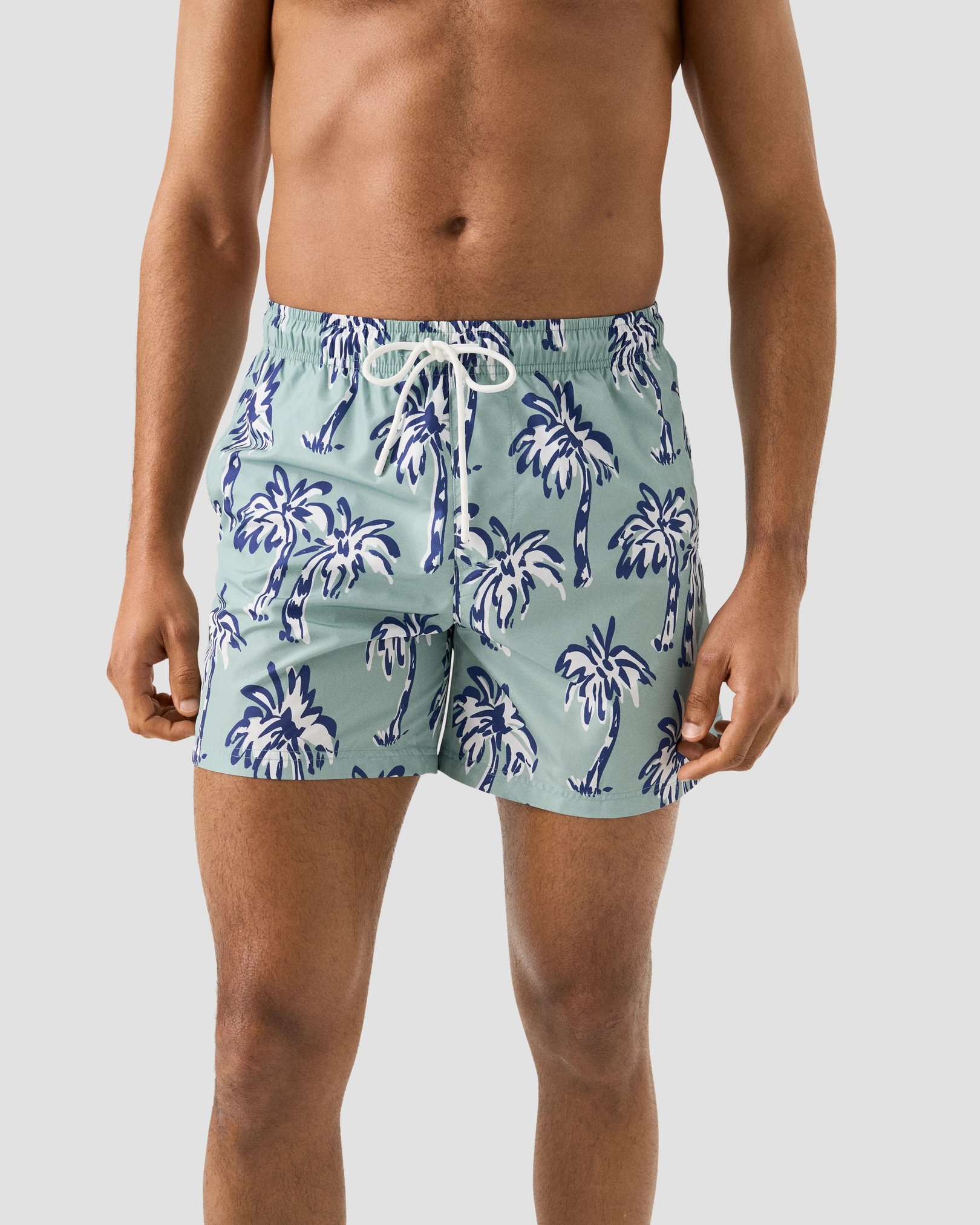Eton - palm tree swim shorts midgreen