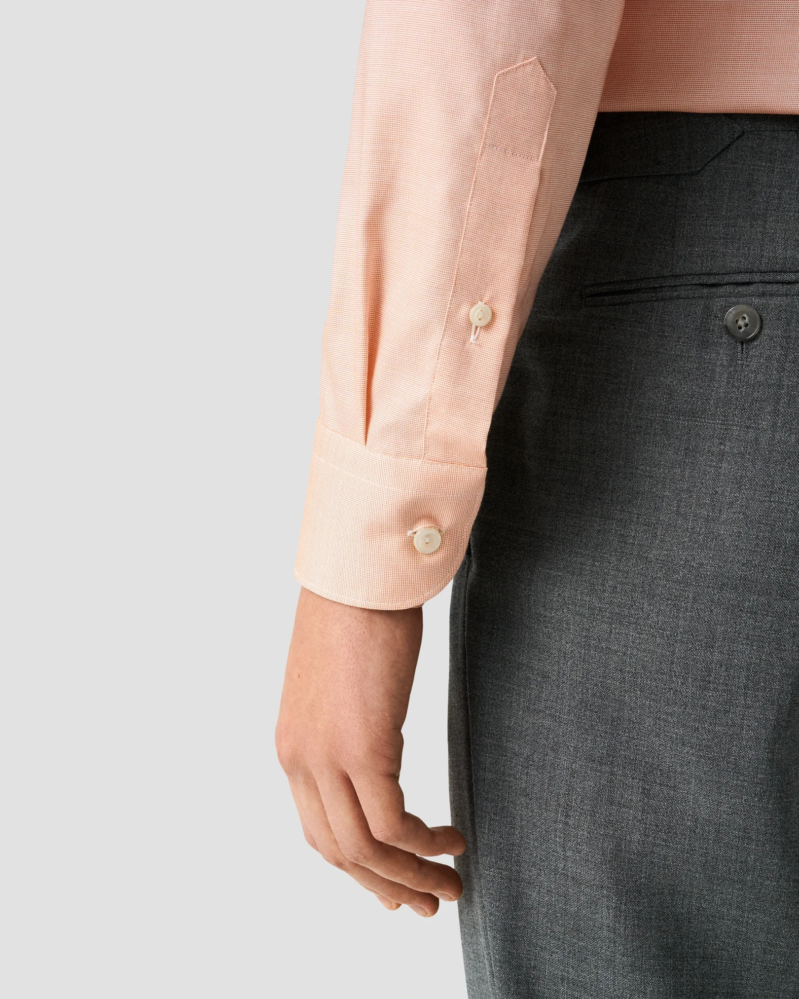 Eton - orange solid wrinkle free oxford