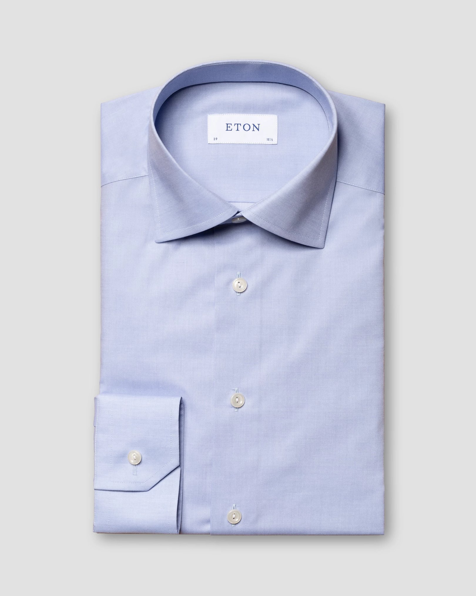 Eton - light blue fine twill stretch shirt