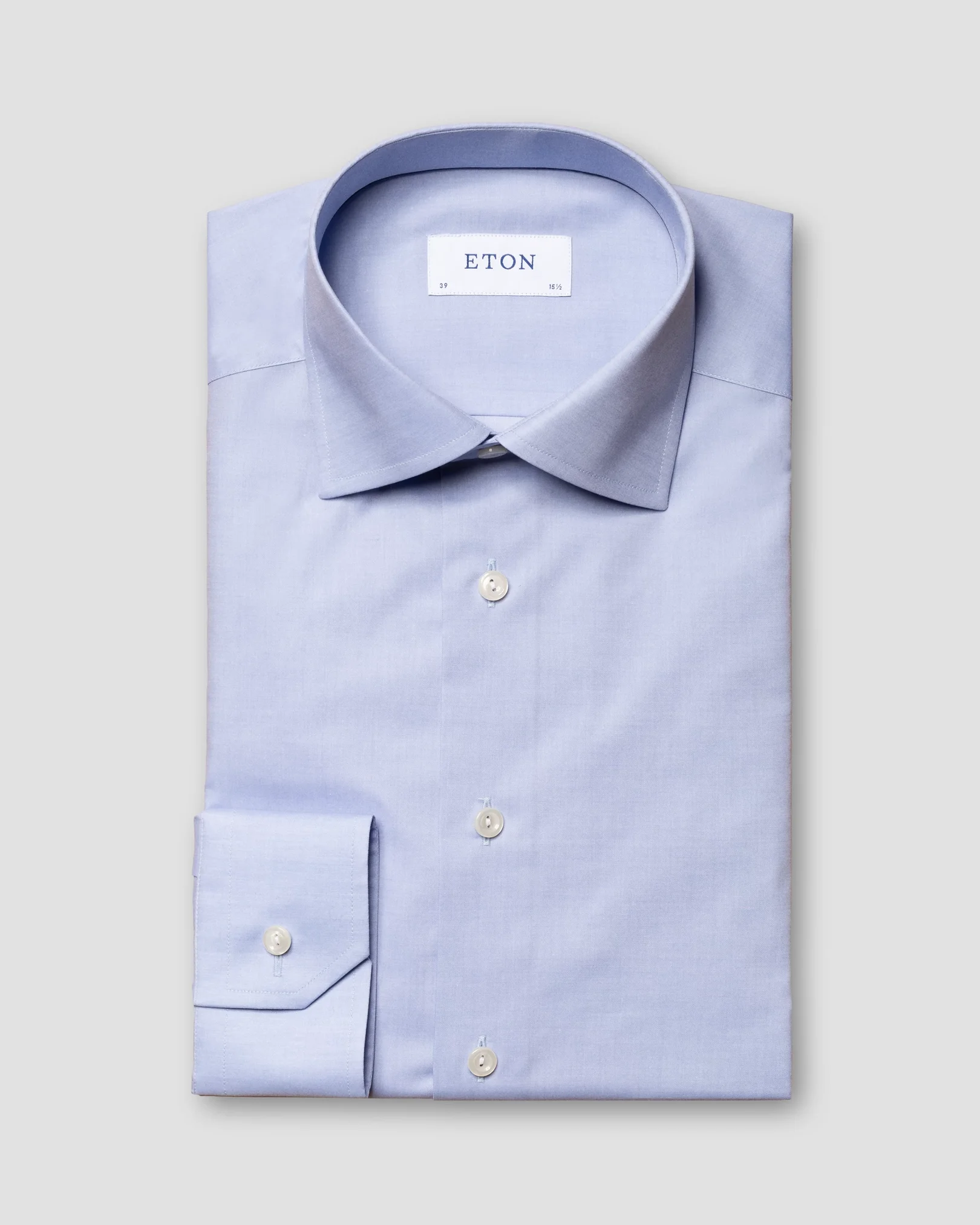 Eton - light blue fine twill stretch shirt