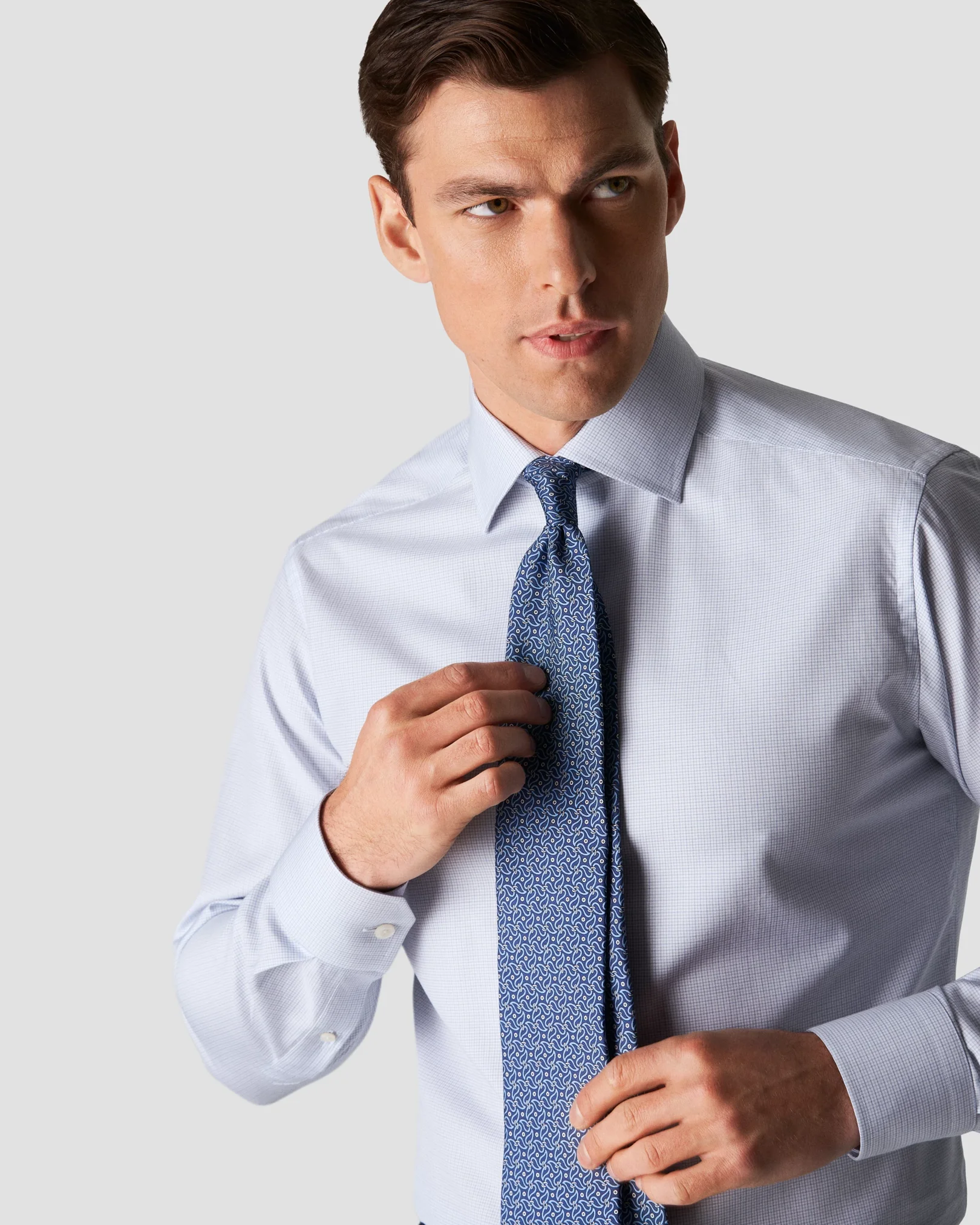 Eton - light blue cotton stretch