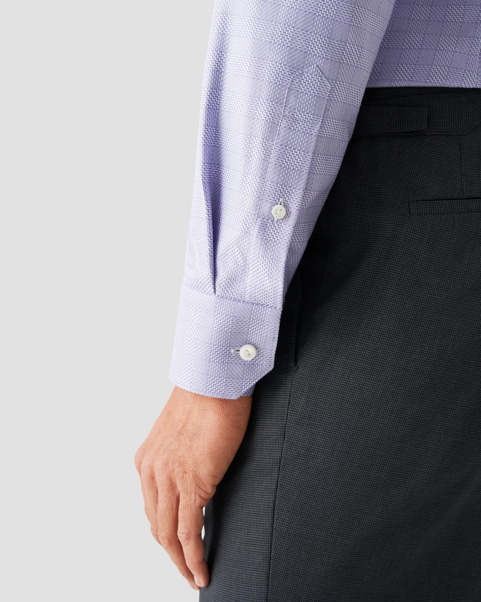 Eton - light purple textured twill